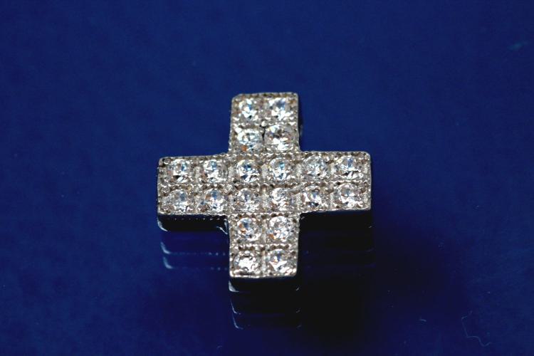 Anhänger Kreuz 925/- Silber rhodiniert