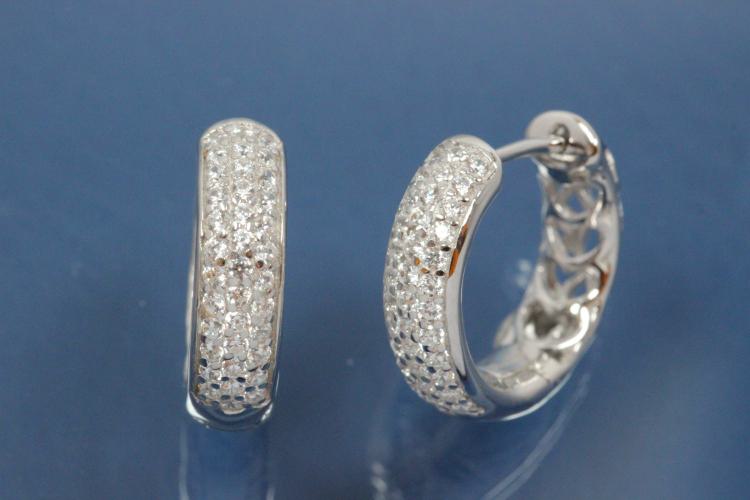 Hoops 925/- Silver rhodium plated approx size AØ17,0mm, IØ11mm, MS3,0mm, wide 5,0mm