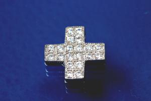 Pendant Cross 925/- Silver silver plated approx. sizes high14,0mm including loop on the back, wide 14,0mm, MS2,8mm,