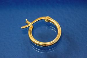 Hoops 925/- Silver gold plated approx size AØ15mm, IØ11mm, Tube round RD AØ2mm.