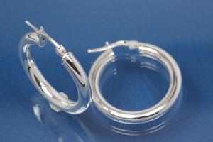 Hoops 925/- Silver rodium plated approx size AØ20mm, IØ12mm, Tube round RD AØ4mm.