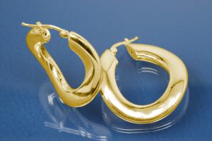 Hoops 925/- Silver gold plated approx size AØ45mm, IØ30mm, Tube oval AØ4mm