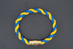 Fanartikel Seidenkordel - Armband, blau / gelb