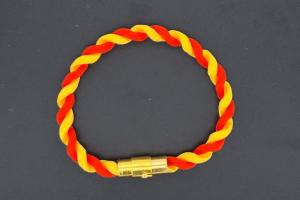 Fanartikel Seidenkordel - Armband, rot / gelb , Länge ca. 16cm