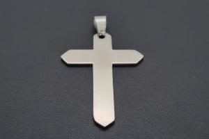 Pendant Cross stainless steel sanded approx. size including bail L50,0xB29,0xH0,9mm,